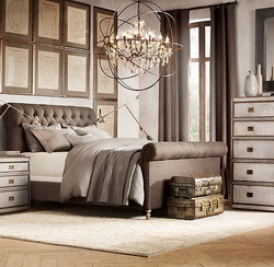 Bed Chesterfield Fabric Restoration Hardware
